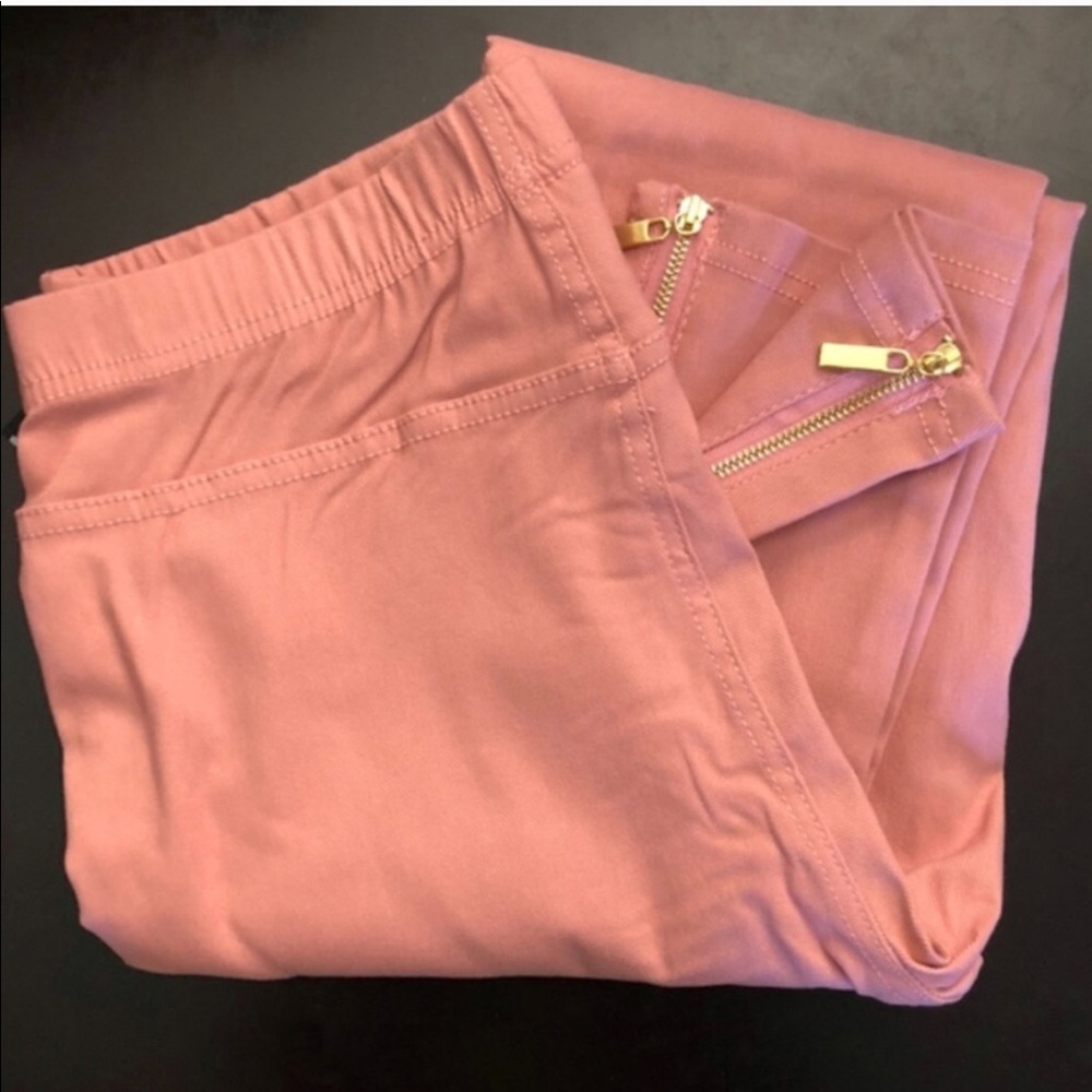 Dusty Rose Moto Biker Pants Plus & Regular Size - Picture 3 of 4